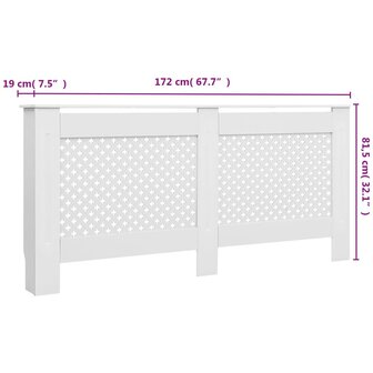 Radiatorombouwen 2 st 172x19x81,5 cm MDF wit 8