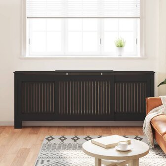 Radiatorombouw 205 cm MDF zwart 3
