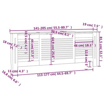 Radiatorombouw 205 cm MDF 9