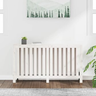 Radiatorombouw 153x19x84 cm massief grenenhout wit 3