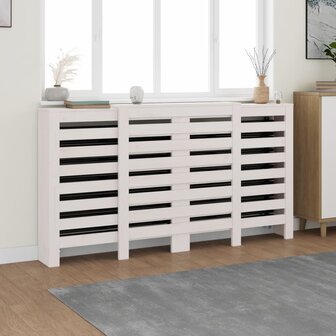 Radiatorombouw 210x21x85 cm massief grenenhout wit 1