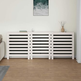 Radiatorombouw 210x21x85 cm massief grenenhout wit 3