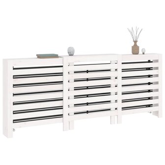 Radiatorombouw 210x21x85 cm massief grenenhout wit 4