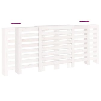 Radiatorombouw 210x21x85 cm massief grenenhout wit 8