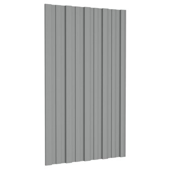 Dakpanelen 12 st 80x45 cm gegalvaniseerd staal grijs 3