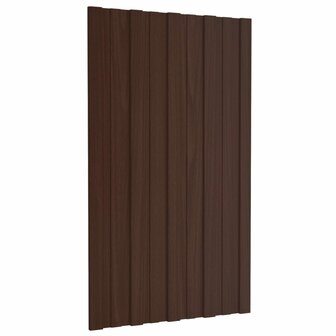 Dakpanelen 12 st 80x45 cm gegalvaniseerd staal bruin 3