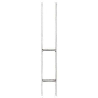 Grondankers 2 st 8x6x60 cm gegalvaniseerd staal zilverkleurig 3