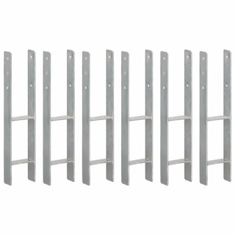 Grondankers 6 st 12x6x60 cm gegalvaniseerd staal zilverkleurig 1