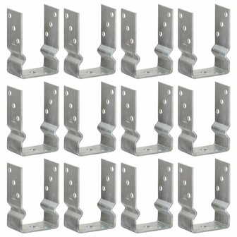 Grondankers 12 st 9x6x15 cm gegalvaniseerd staal zilverkleurig 1