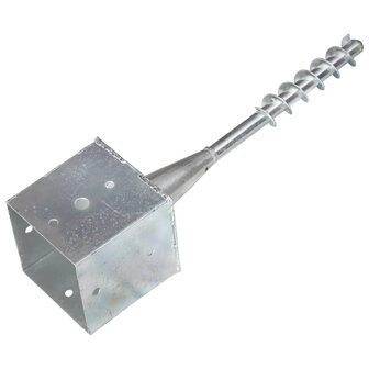 Grondpinnen 2 st 14x14x58 cm gegalvaniseerd staal zilverkleurig 3