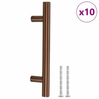 Handvatten 10 st 96 mm roestvrij staal bronskleurig 2
