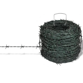 Prikkeldraad op rol 100 m groen 1