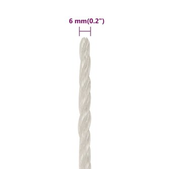 Werktouw 6 mm 100 m polypropeen wit 6