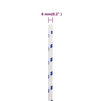Boot touw 6 mm 25 m polypropyleen wit 6