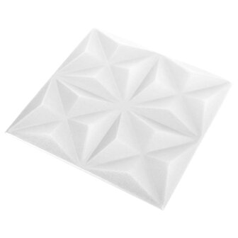 24 st Wandpanelen 3D origami 6 m&sup2; 50x50 cm wit 4
