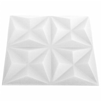 24 st Wandpanelen 3D origami 6 m&sup2; 50x50 cm wit 5