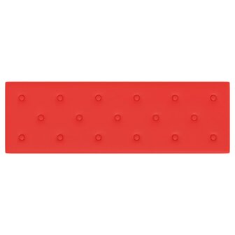Wandpanelen 12 st 3,24 m&sup2; 90x30 cm kunstleer rood 5