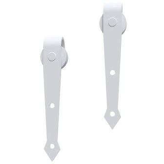 Beslagset voor schuifdeur 183 cm staal wit 5