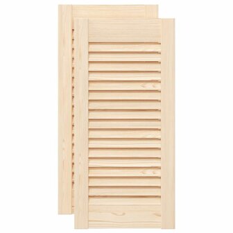 Kastdeuren met lamellen 2 st 61,5x29,5 cm massief grenenhout 2