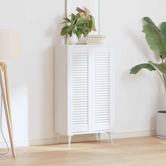 Kastdeuren louvredesign 2 st 99x29,5 cm wit 3