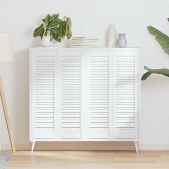 Kastdeuren louvredesign 4 st 99x29,5 cm wit 1