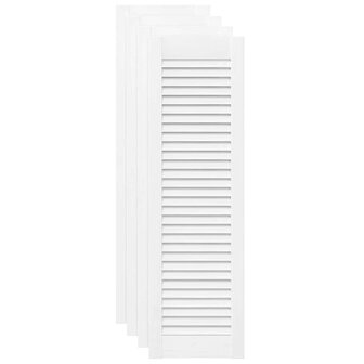 Kastdeuren louvredesign 4 st 99x29,5 cm wit 2