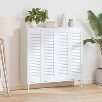 Kastdeuren louvredesign 4 st 99x29,5 cm wit 3