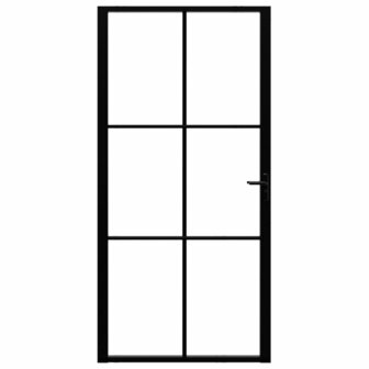 Binnendeur 102,5x201,5 cm ESG-glas en aluminium zwart 3