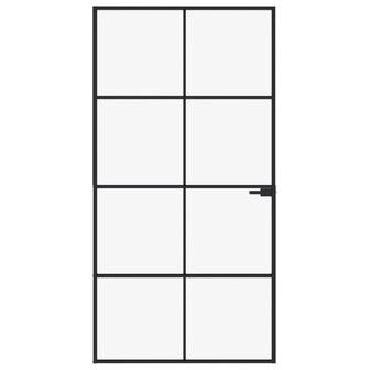 Binnendeur 102x201,5 cm gehard glas en aluminium smal zwart 3