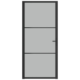 Binnendeur 93x201,5 cm matglas en aluminium zwart 3