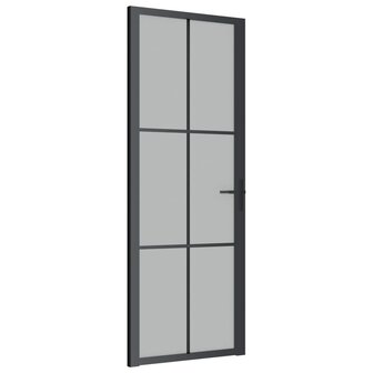 Binnendeur 76x201,5 cm matglas en aluminium zwart 2
