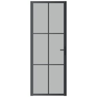 Binnendeur 76x201,5 cm matglas en aluminium zwart 3