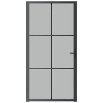 Binnendeur 102,5x201,5 cm matglas en aluminium zwart 3