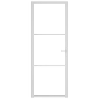 Binnendeur 76x201,5 cm ESG-glas en aluminium wit 3