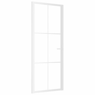 Binnendeur 83x201,5 cm ESG-glas en aluminium wit 2