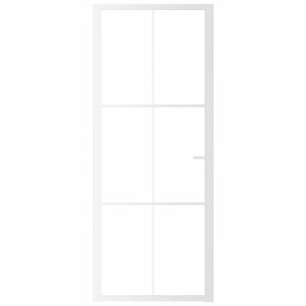 Binnendeur 83x201,5 cm ESG-glas en aluminium wit 3