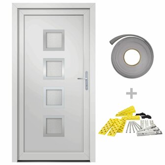 Voordeur 108x208 cm PVC wit 2
