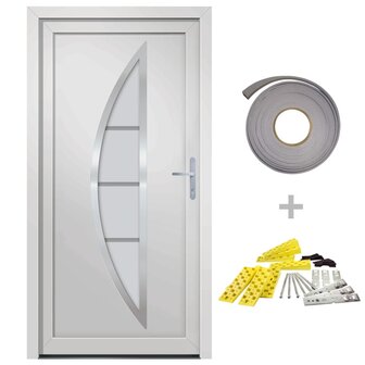 Voordeur 98x208 cm PVC wit 2