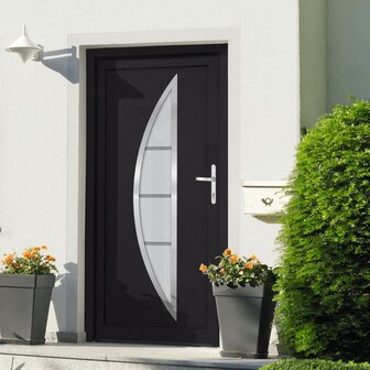 Voordeur 98x190 cm PVC antracietkleurig 1