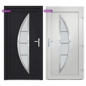Voordeur 98x190 cm PVC antracietkleurig 6