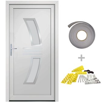 Voordeur 88x200 cm PVC wit 2