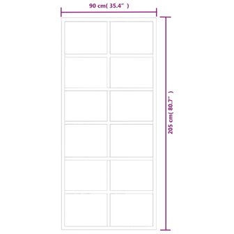 Schuifdeur 90x205 cm ESG-glas en aluminium zwart 6