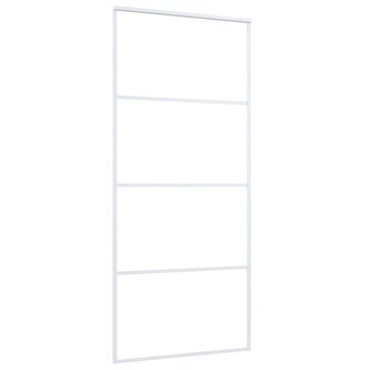 Schuifdeur 90x205 cm ESG-glas en aluminium wit 3