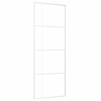 Schuifdeur 76x205 cm ESG-glas en aluminium wit 2