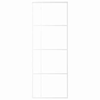 Schuifdeur 76x205 cm ESG-glas en aluminium wit 3