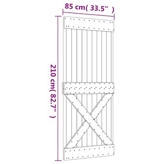Deur NARVIK 85x210 cm massief grenenhout 9