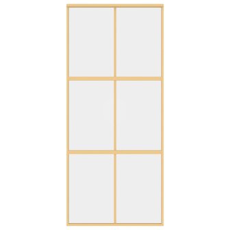 Schuifdeur 90x205 cm helder ESG-glas en aluminium goudkleurig 4