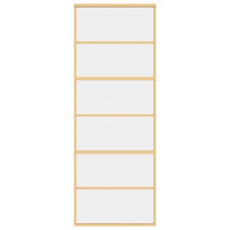 Schuifdeur 76x205 cm helder ESG-glas en aluminium goudkleurig 4