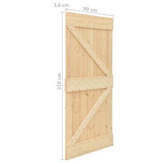Deur 80x210 cm massief grenenhout 9