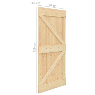 Deur 90x210 cm massief grenenhout 9